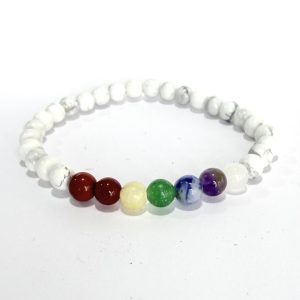 Howlita con Chakras 6mm