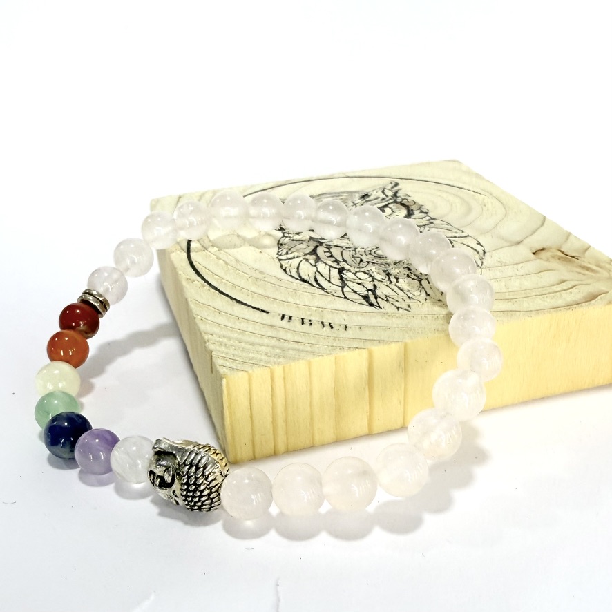 Cuarzo Rosa con Chakras y Buda 6mm - Imagen 2