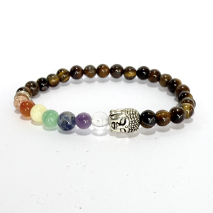 Ojo de Tigre con Chakras y Buda 6mm