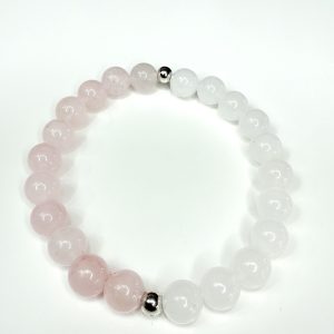 Dual Cuarzo Rosa y Jade Blanco 8mm