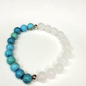 Dual Turquesa y Jade Blanco 8mm