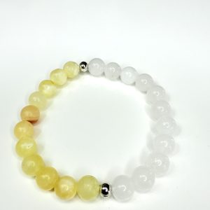 Dual Calcita Amarilla y Jade Blanco 8mm