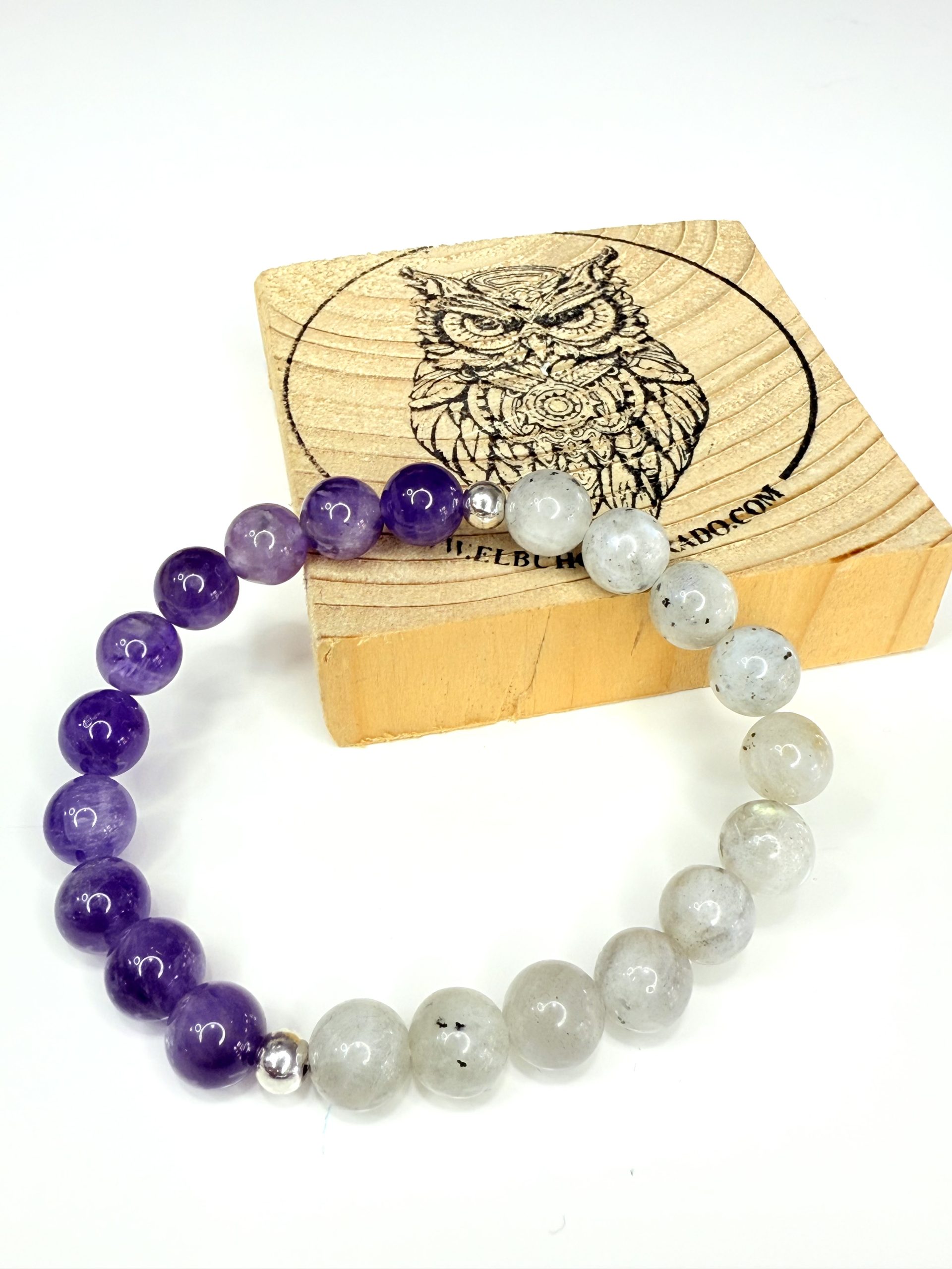 Dual Amatista y Labradorita 8mm - Imagen 2