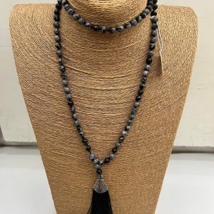 Japa Mala Obsidiana Nevadava 108